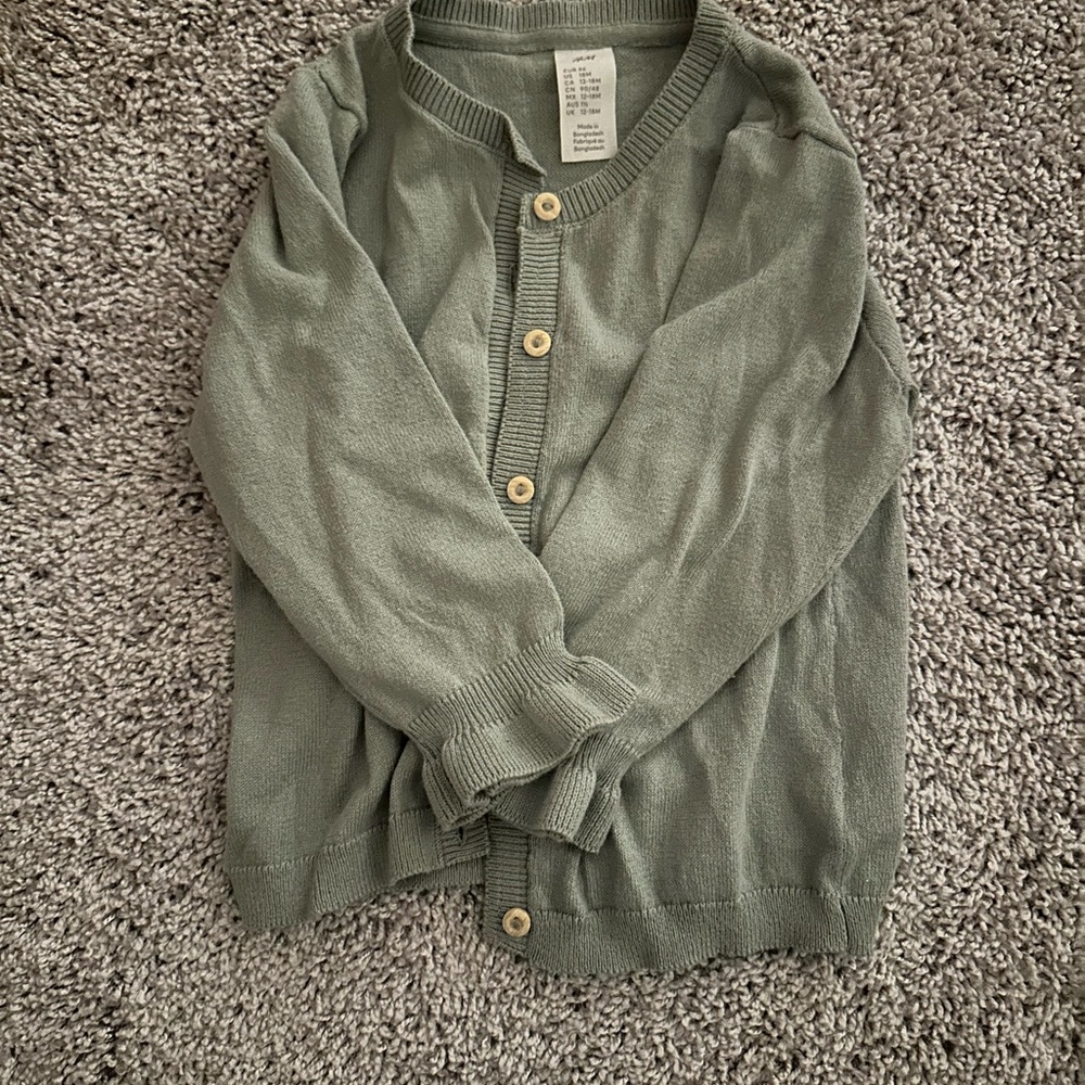 H&M Toddler Light Sage Green Cardigan Sweater